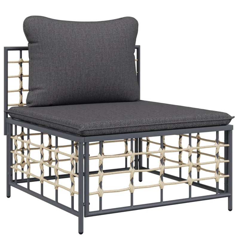 8 Piece Garden Lounge Set with Cushions Anthracite Poly Rattan Payday Deals