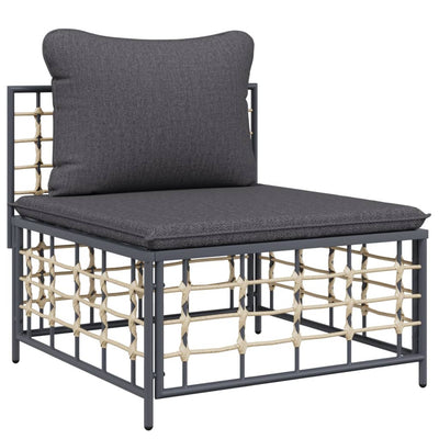 8 Piece Garden Lounge Set with Cushions Anthracite Poly Rattan Payday Deals