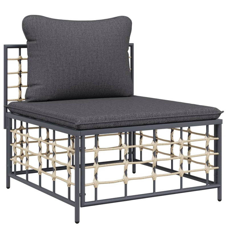 8 Piece Garden Lounge Set with Cushions Anthracite Poly Rattan Payday Deals