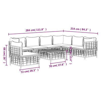 8 Piece Garden Lounge Set with Cushions Anthracite Poly Rattan Payday Deals