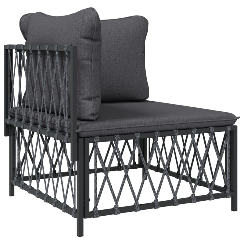8 Piece Garden Lounge Set with Cushions Anthracite Steel Payday Deals