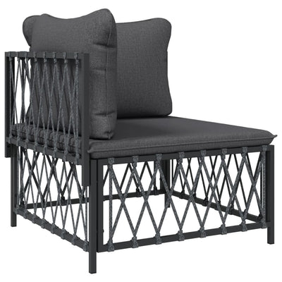 8 Piece Garden Lounge Set with Cushions Anthracite Steel Payday Deals