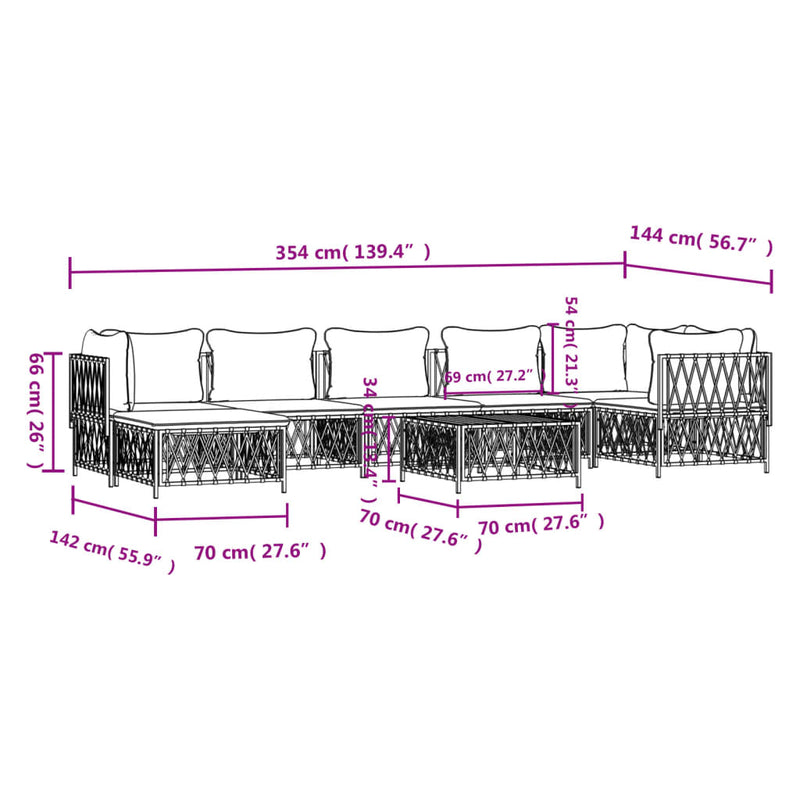 8 Piece Garden Lounge Set with Cushions Anthracite Steel Payday Deals