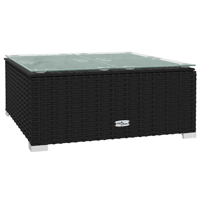 8 Piece Garden Lounge Set with Cushions Black Poly Rattan Payday Deals