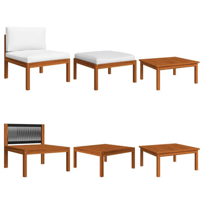 8 Piece Garden Lounge Set with Cushions Cream Solid Acacia Wood Payday Deals