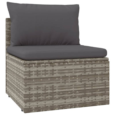 8 Piece Garden Lounge Set with Cushions Grey Poly Rattan Payday Deals