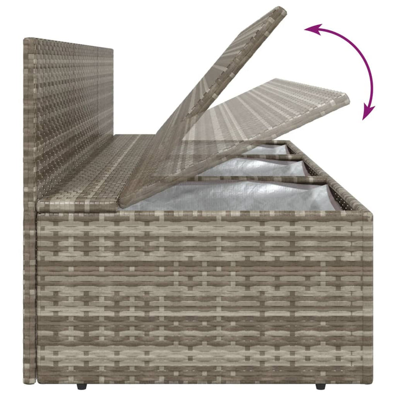 8 Piece Garden Lounge Set with Cushions Grey Poly Rattan Payday Deals