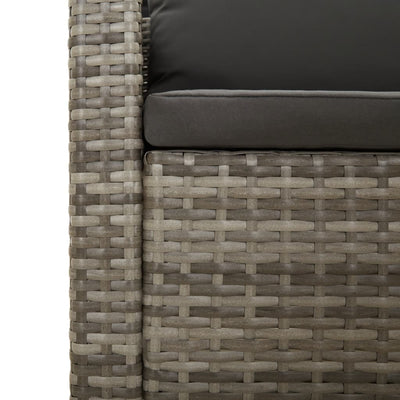 8 Piece Garden Lounge Set with Cushions Grey Poly Rattan Payday Deals