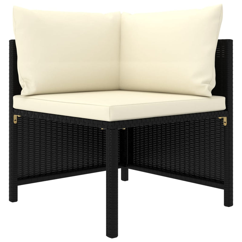 8 Piece Garden Lounge Set with Cushions Poly Rattan Black Payday Deals