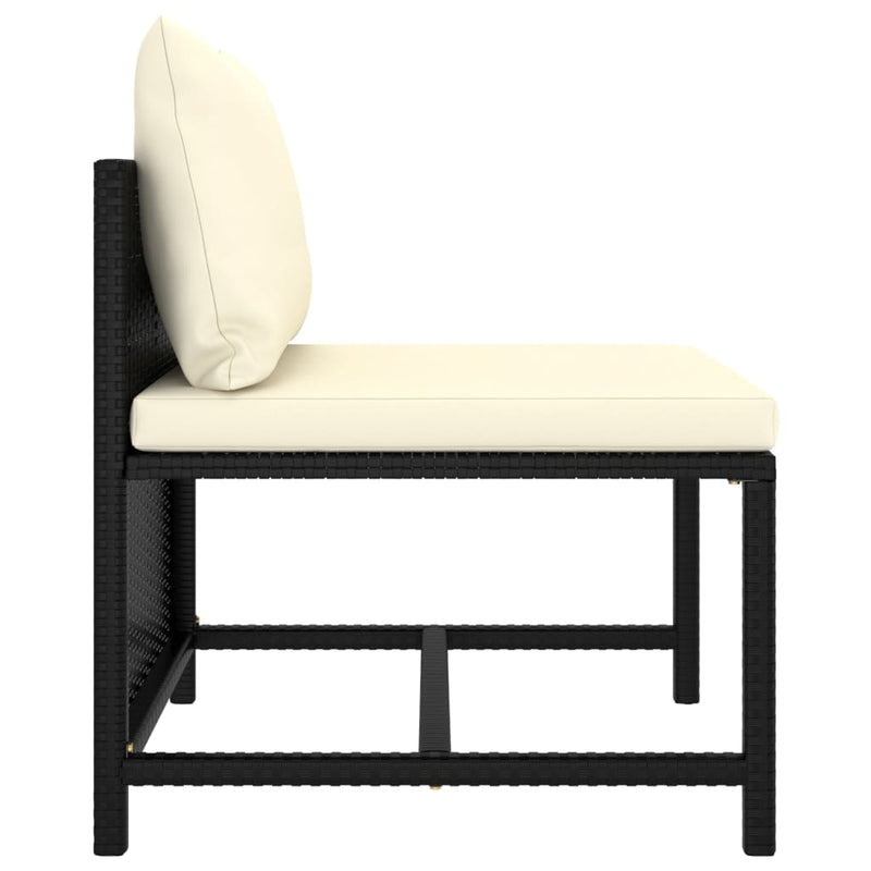 8 Piece Garden Lounge Set with Cushions Poly Rattan Black Payday Deals