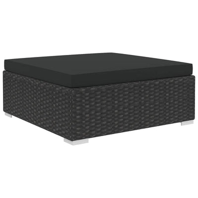 8 Piece Garden Lounge Set with Cushions Poly Rattan Black Payday Deals