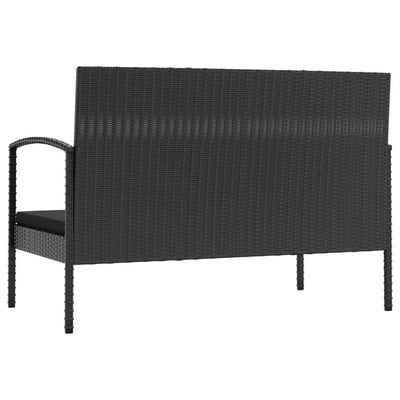 8 Piece Garden Lounge Set with Cushions Poly Rattan Black Payday Deals