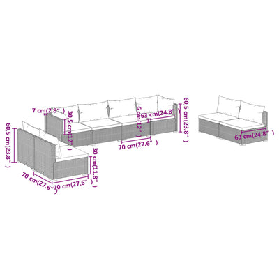 8 Piece Garden Lounge Set with Cushions Poly Rattan Black Payday Deals
