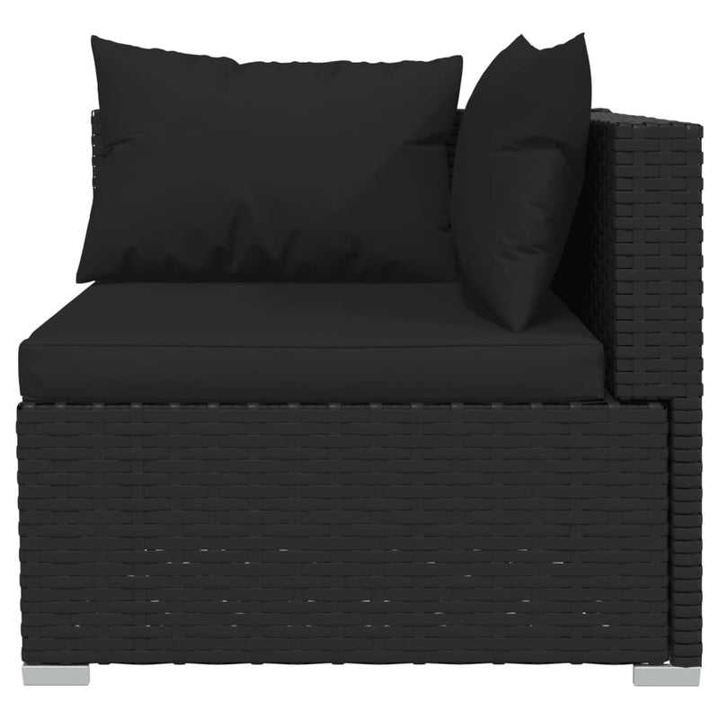 8 Piece Garden Lounge Set with Cushions Poly Rattan Black Payday Deals