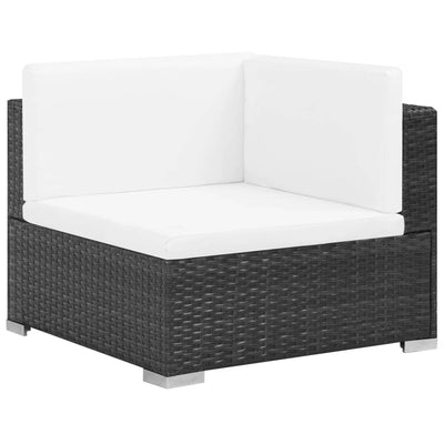 8 Piece Garden Lounge Set with Cushions Poly Rattan Black Payday Deals
