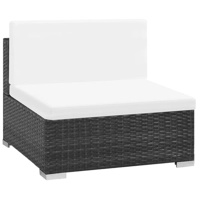 8 Piece Garden Lounge Set with Cushions Poly Rattan Black Payday Deals