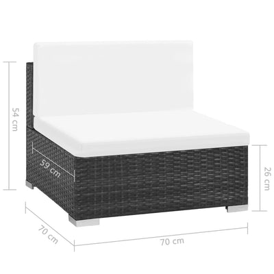 8 Piece Garden Lounge Set with Cushions Poly Rattan Black Payday Deals