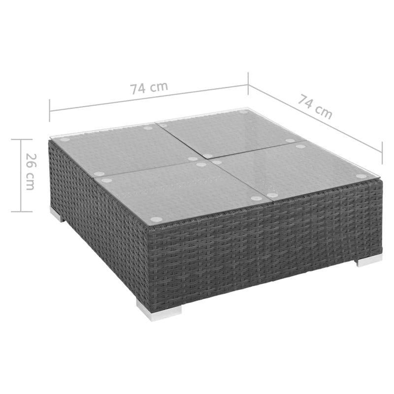 8 Piece Garden Lounge Set with Cushions Poly Rattan Black Payday Deals