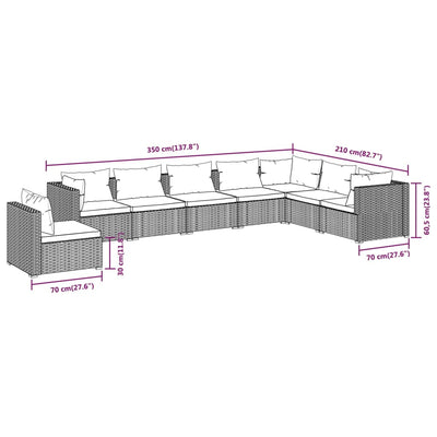 8 Piece Garden Lounge Set with Cushions Poly Rattan Black Payday Deals