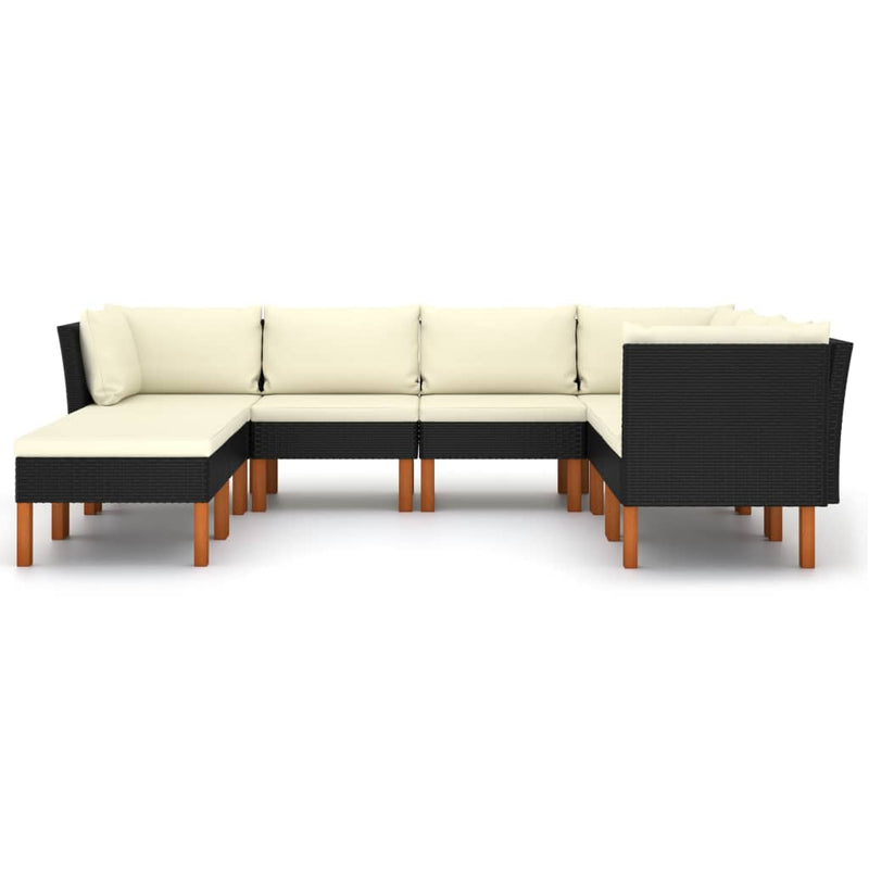 8 Piece Garden Lounge Set with Cushions Poly Rattan Black Payday Deals