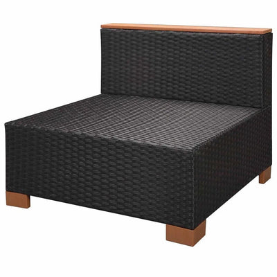 8 Piece Garden Lounge Set with Cushions Poly Rattan Black Payday Deals