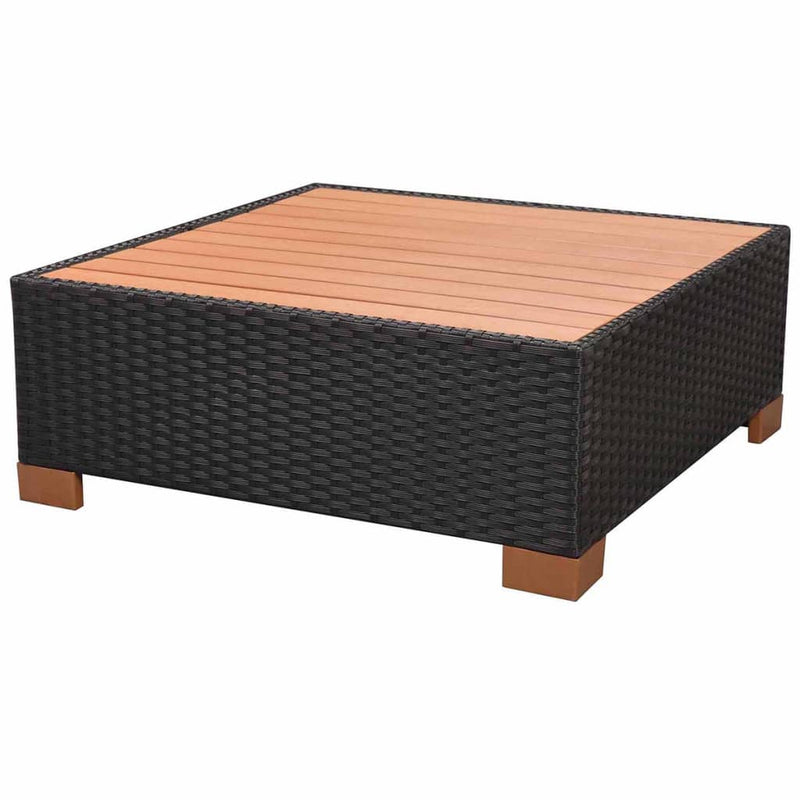 8 Piece Garden Lounge Set with Cushions Poly Rattan Black Payday Deals