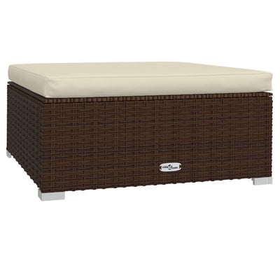 8 Piece Garden Lounge Set with Cushions Poly Rattan Brown Payday Deals