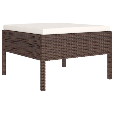 8 Piece Garden Lounge Set with Cushions Poly Rattan Brown Payday Deals