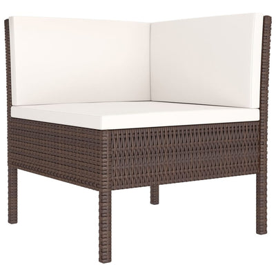 8 Piece Garden Lounge Set with Cushions Poly Rattan Brown Payday Deals