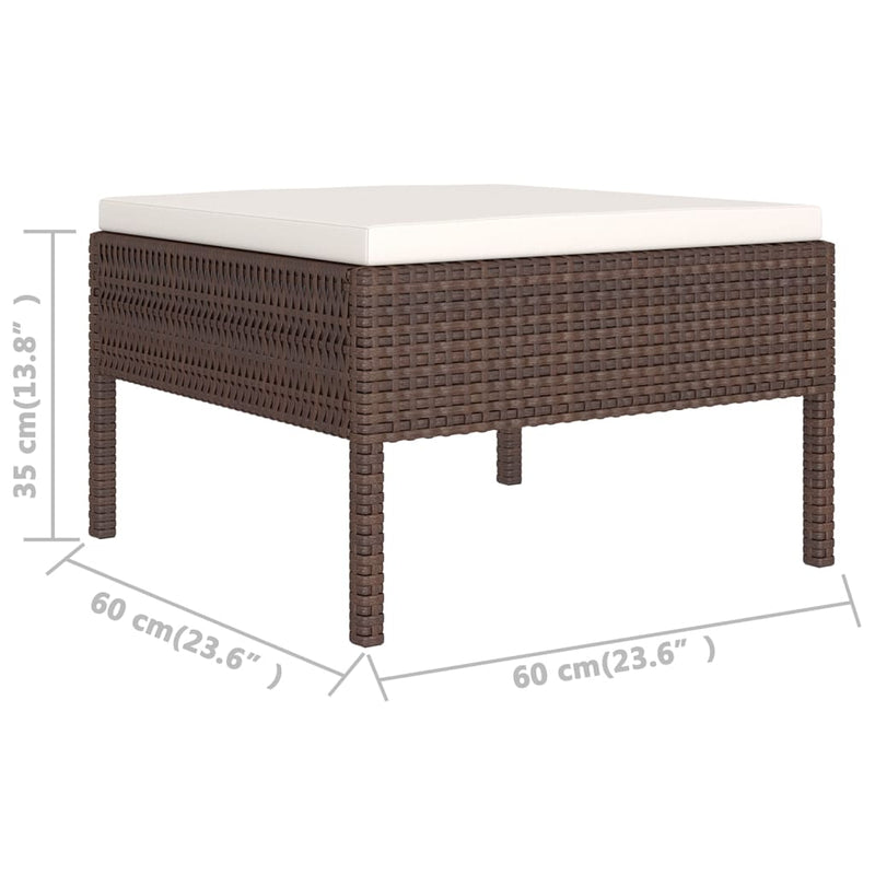 8 Piece Garden Lounge Set with Cushions Poly Rattan Brown Payday Deals