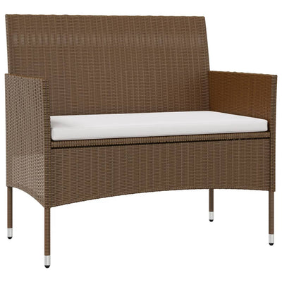 8 Piece Garden Lounge Set with Cushions Poly Rattan Brown Payday Deals