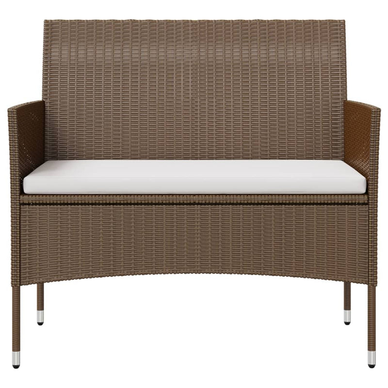 8 Piece Garden Lounge Set with Cushions Poly Rattan Brown Payday Deals
