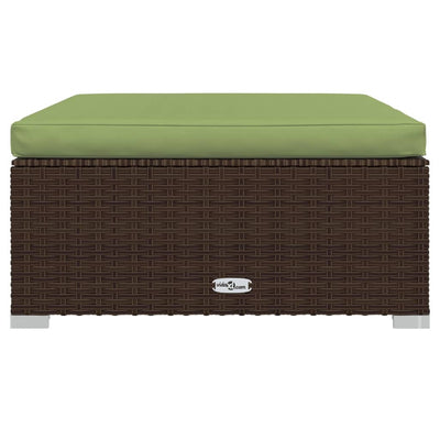 8 Piece Garden Lounge Set with Cushions Poly Rattan Brown Payday Deals