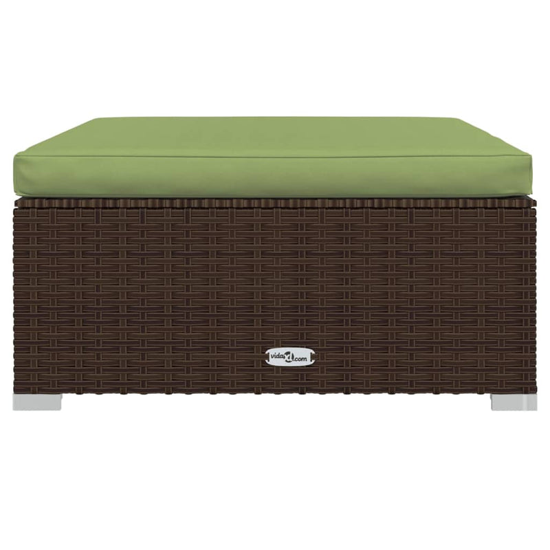 8 Piece Garden Lounge Set with Cushions Poly Rattan Brown Payday Deals