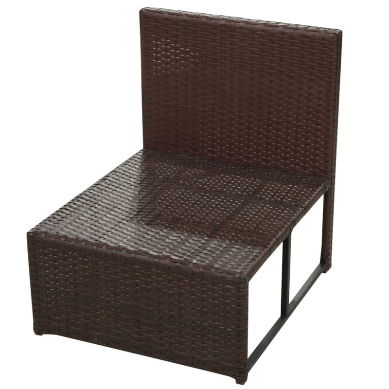 8 Piece Garden Lounge Set with Cushions Poly Rattan Brown Payday Deals