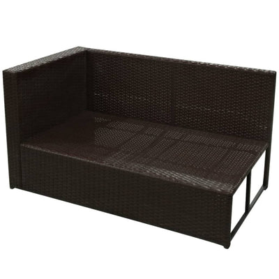 8 Piece Garden Lounge Set with Cushions Poly Rattan Brown Payday Deals
