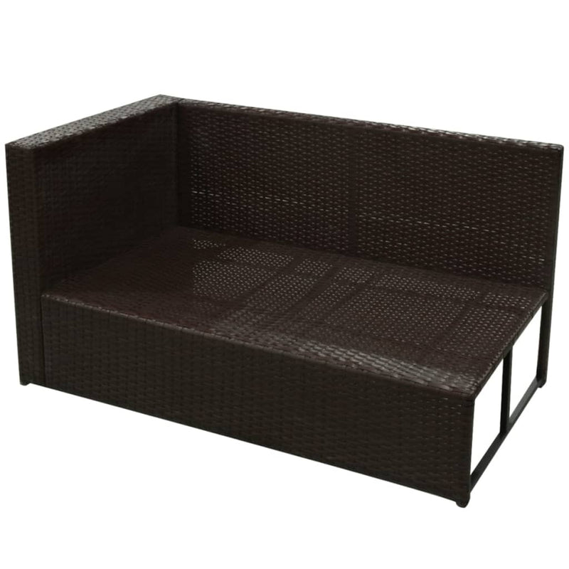 8 Piece Garden Lounge Set with Cushions Poly Rattan Brown Payday Deals