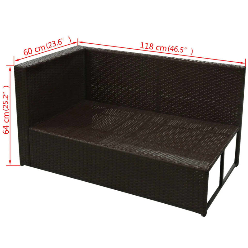 8 Piece Garden Lounge Set with Cushions Poly Rattan Brown Payday Deals