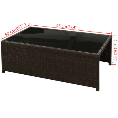 8 Piece Garden Lounge Set with Cushions Poly Rattan Brown Payday Deals