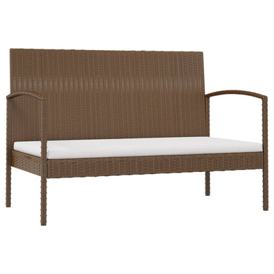 8 Piece Garden Lounge Set with Cushions Poly Rattan Brown Payday Deals