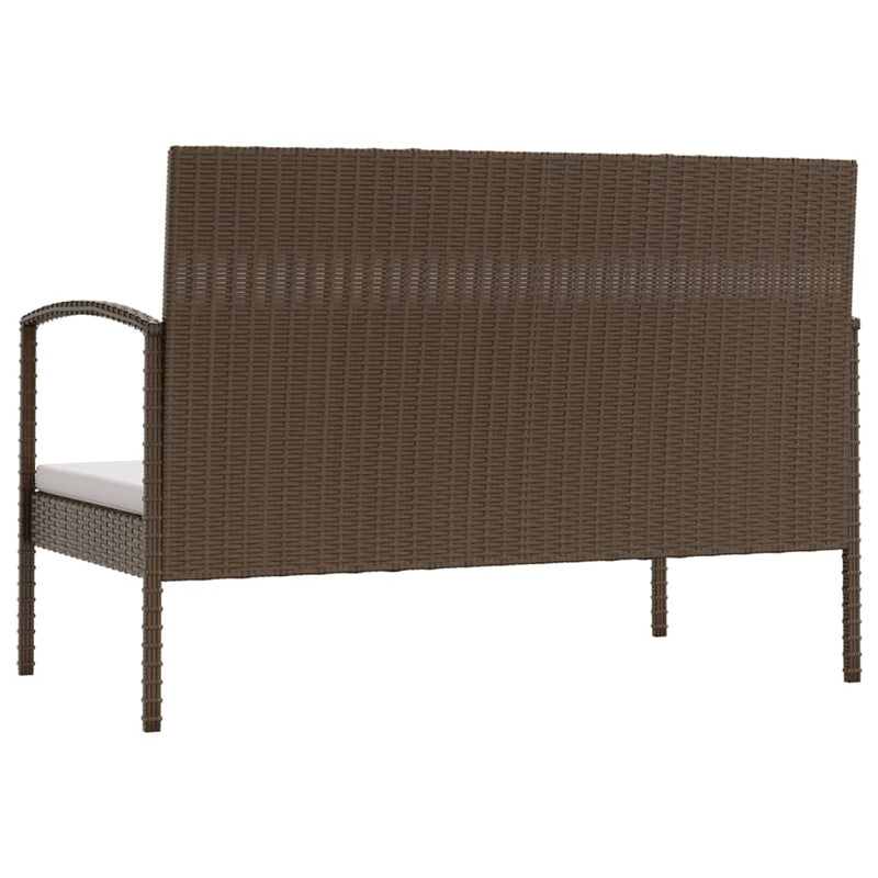8 Piece Garden Lounge Set with Cushions Poly Rattan Brown Payday Deals