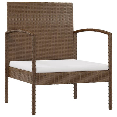 8 Piece Garden Lounge Set with Cushions Poly Rattan Brown Payday Deals