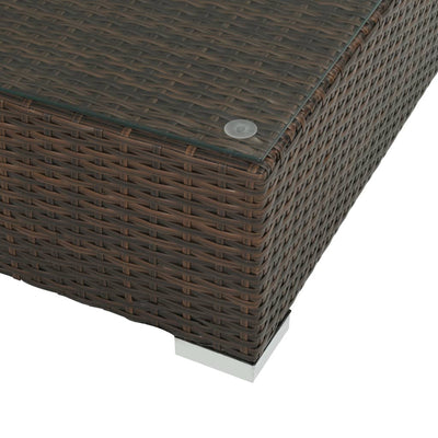 8 Piece Garden Lounge Set with Cushions Poly Rattan Brown Payday Deals