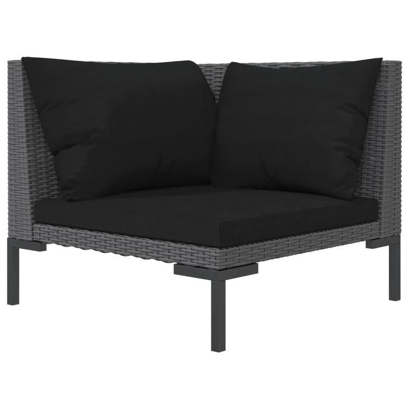 8 Piece Garden Lounge Set with Cushions Poly Rattan Dark Grey Payday Deals