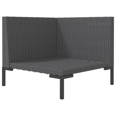 8 Piece Garden Lounge Set with Cushions Poly Rattan Dark Grey Payday Deals