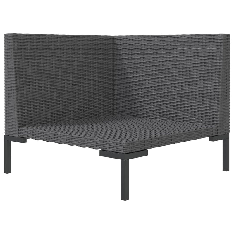 8 Piece Garden Lounge Set with Cushions Poly Rattan Dark Grey Payday Deals