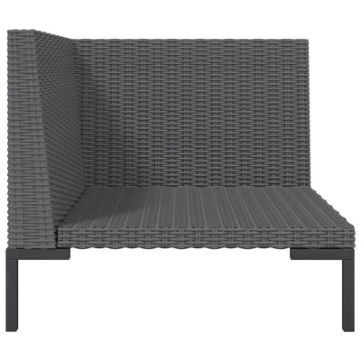 8 Piece Garden Lounge Set with Cushions Poly Rattan Dark Grey Payday Deals