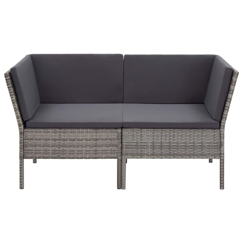 8 Piece Garden Lounge Set with Cushions Poly Rattan Grey Payday Deals