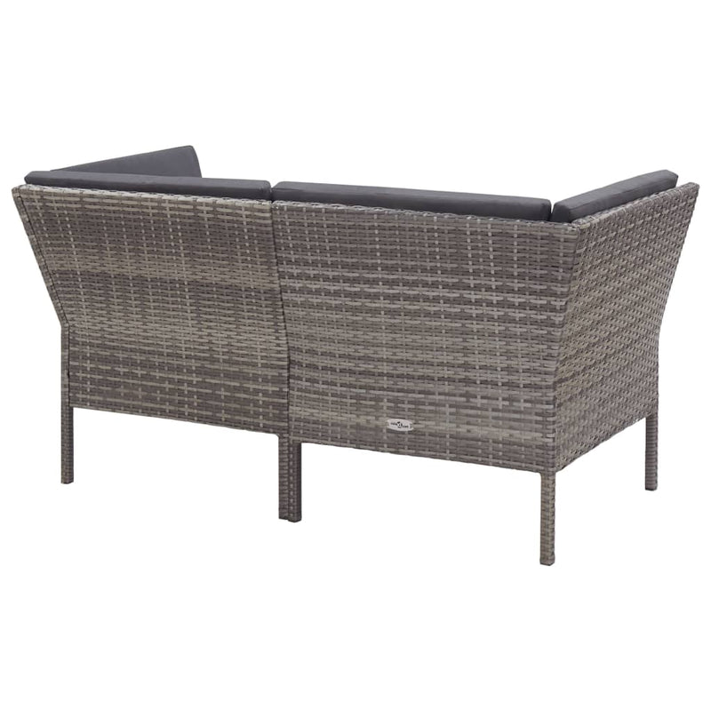 8 Piece Garden Lounge Set with Cushions Poly Rattan Grey Payday Deals