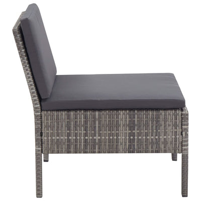 8 Piece Garden Lounge Set with Cushions Poly Rattan Grey Payday Deals